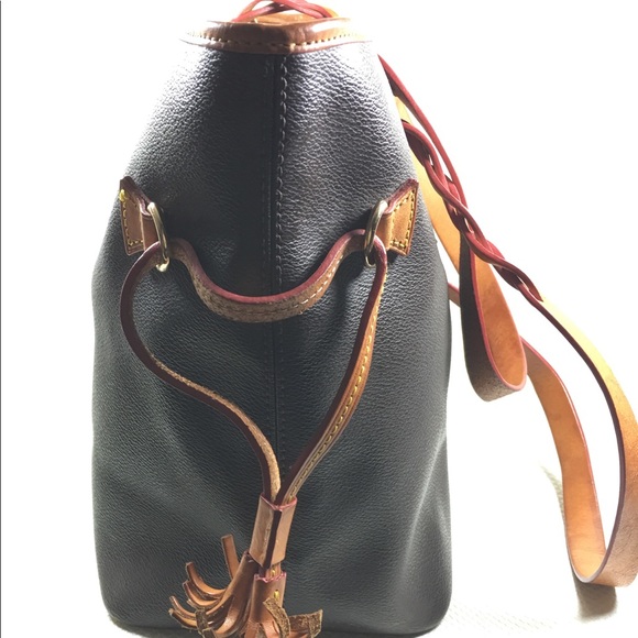 Vintage Dooney & Bourke Brown Leather Tassel Tote - Picture 3 of 8